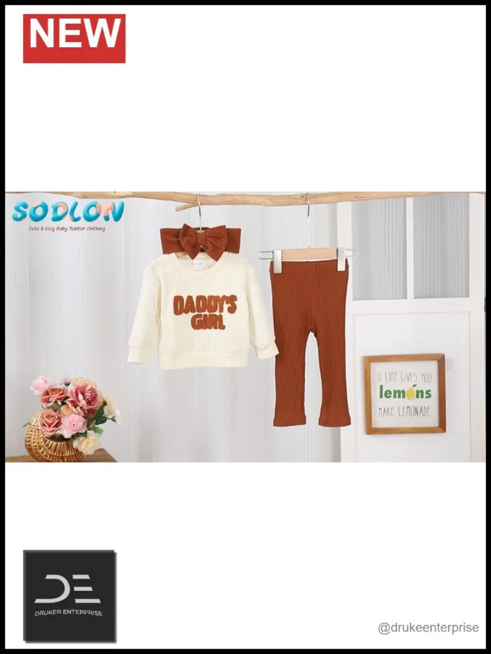 Toddler Girl 3-Piece Sweatshirt Outfit Long Sleeve Pants Headband